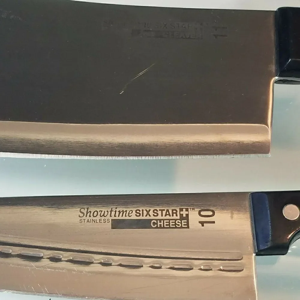 Ronco Showtime Six Star Lot Of 5 Stainless Steel Kitchen Knives Cutlery